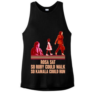 Rosa Sat So Ruby Could Walk So Kamala Could Run Kamala Harris 2024 Ladies PosiCharge Tri-Blend Wicking Tank