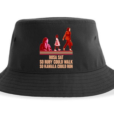 Rosa Sat So Ruby Could Walk So Kamala Could Run Kamala Harris 2024 Sustainable Bucket Hat