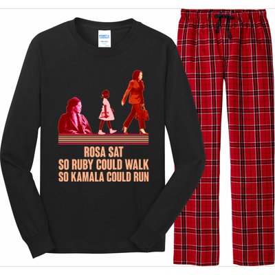 Rosa Sat So Ruby Could Walk So Kamala Could Run Kamala Harris 2024 Long Sleeve Pajama Set