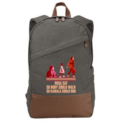 Rosa Sat So Ruby Could Walk So Kamala Could Run Kamala Harris 2024 Cotton Canvas Backpack