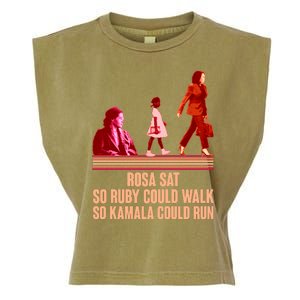 Rosa Sat So Ruby Could Walk So Kamala Could Run Kamala Harris 2024 Garment-Dyed Women's Muscle Tee