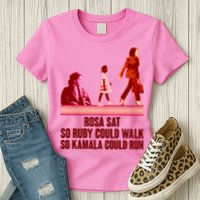 Rosa Sat So Ruby Could Walk So Kamala Could Run Kamala Harris 2024 Womens T-Shirt