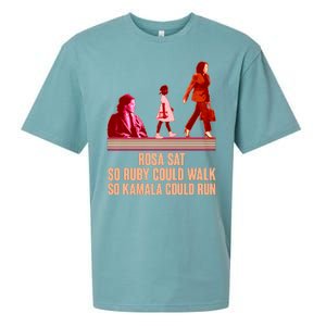 Rosa Sat So Ruby Could Walk So Kamala Could Run Kamala Harris 2024 Sueded Cloud Jersey T-Shirt