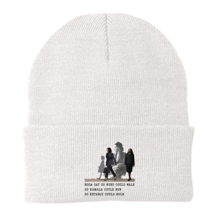 Rosa Sat So Ruby Could Walk So Kamala Could Run So Ketanjt Could Rule Knit Cap Winter Beanie