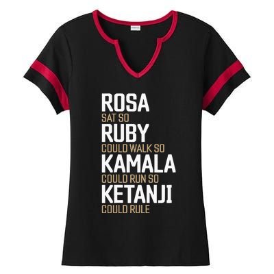 Rosa Sat So Ruby Walk So Kamala Run So Ketanji Rule KBJ Ladies Halftime Notch Neck Tee