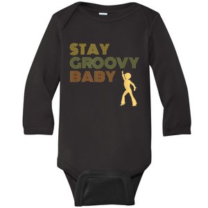 Retro Seventies Stay Groovy Baby Disco Dancing Baby Long Sleeve Bodysuit