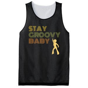 Retro Seventies Stay Groovy Baby Disco Dancing Mesh Reversible Basketball Jersey Tank