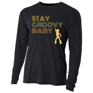 Retro Seventies Stay Groovy Baby Disco Dancing Cooling Performance Long Sleeve Crew