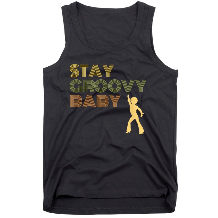 Retro Seventies Stay Groovy Baby Disco Dancing Tank Top