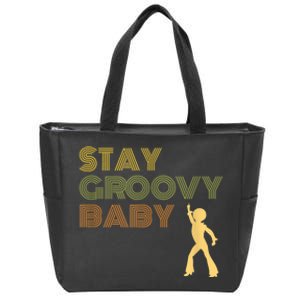 Retro Seventies Stay Groovy Baby Disco Dancing Zip Tote Bag