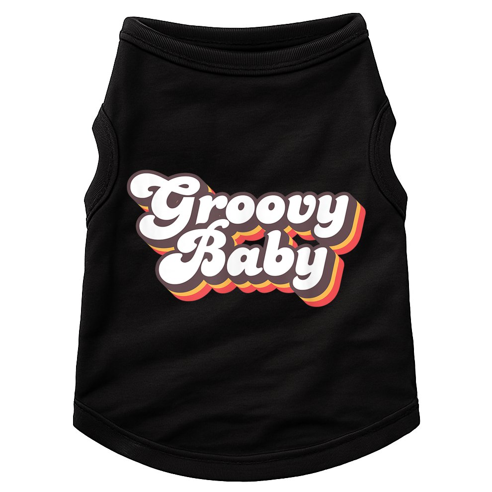 Retro Seventies Style Groovy Baby 70s Fancy Dress Doggie Tank