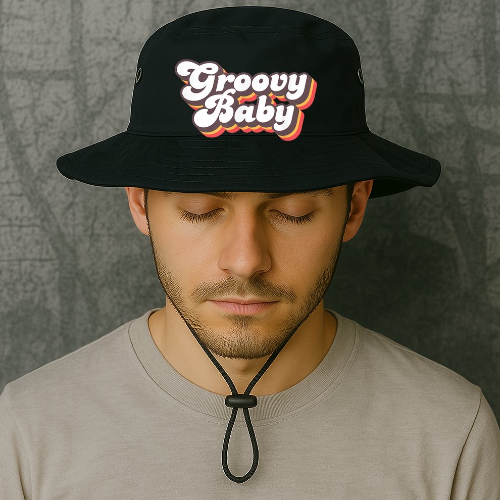 Retro Seventies Style Groovy Baby 70s Fancy Dress Bucket Hat