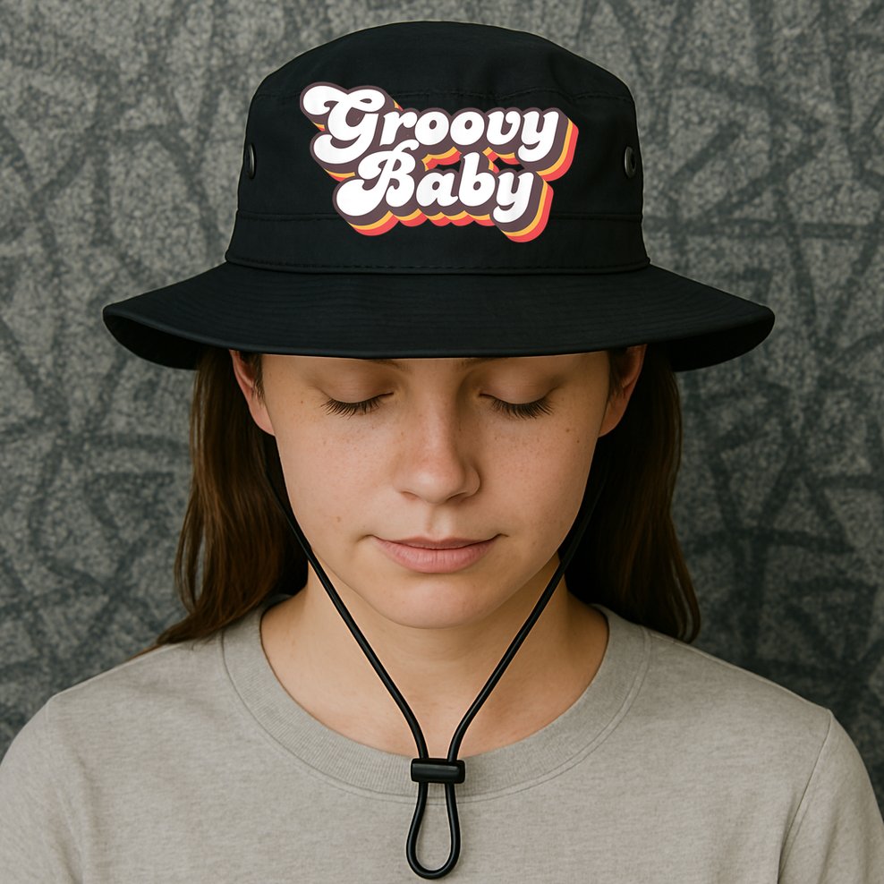 Retro Seventies Style Groovy Baby 70s Fancy Dress Bucket Hat