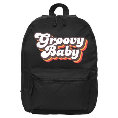 Retro Seventies Style Groovy Baby 70s Fancy Dress 16 in Basic Backpack