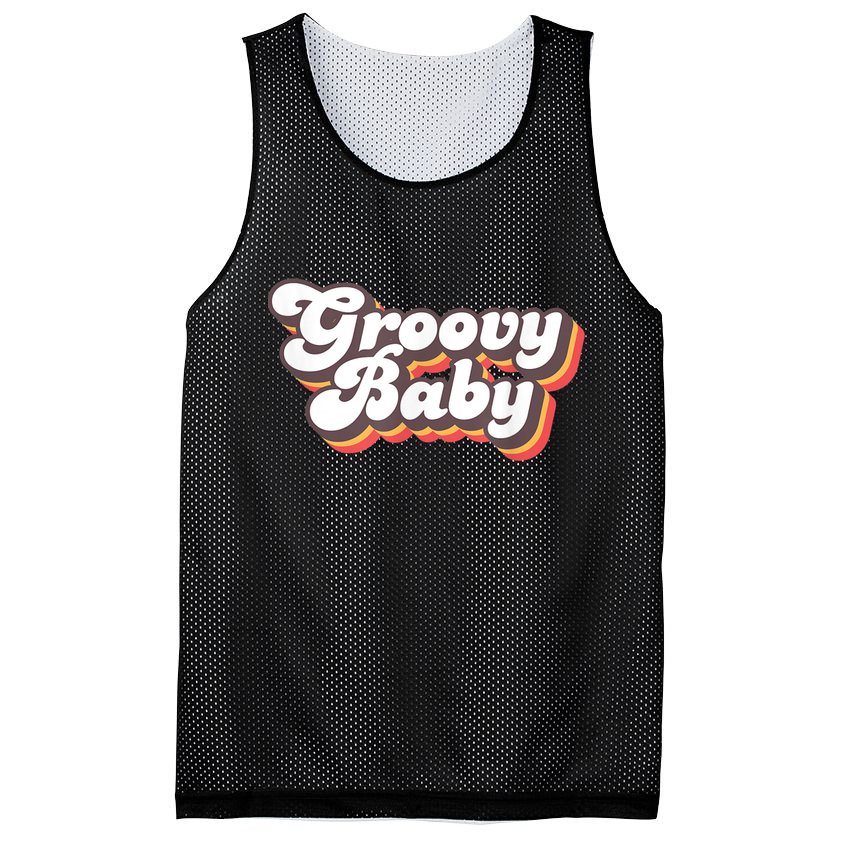 Retro Seventies Style Groovy Baby 70s Fancy Dress Mesh Reversible Basketball Jersey Tank