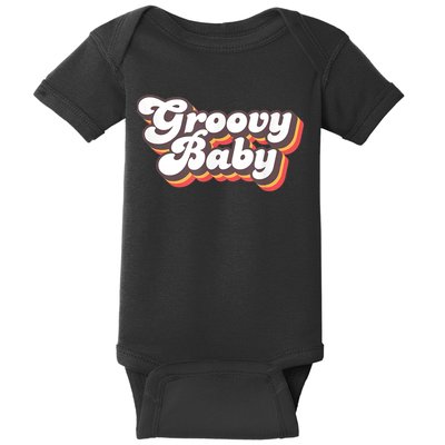 Retro Seventies Style Groovy Baby 70s Fancy Dress Baby Bodysuit