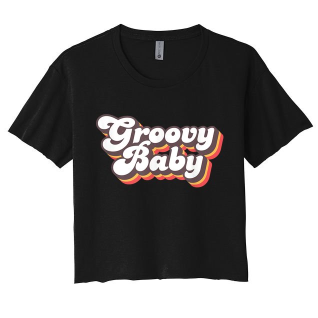 Retro Seventies Style Groovy Baby 70s Fancy Dress Crop Top