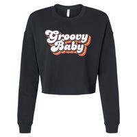 Retro Seventies Style Groovy Baby 70s Fancy Dress Cropped Pullover Crew
