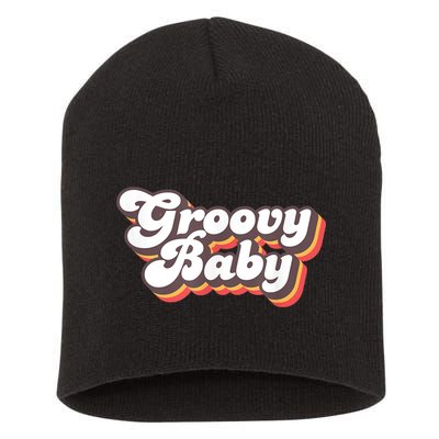 Retro Seventies Style Groovy Baby 70s Fancy Dress Short Acrylic Beanie