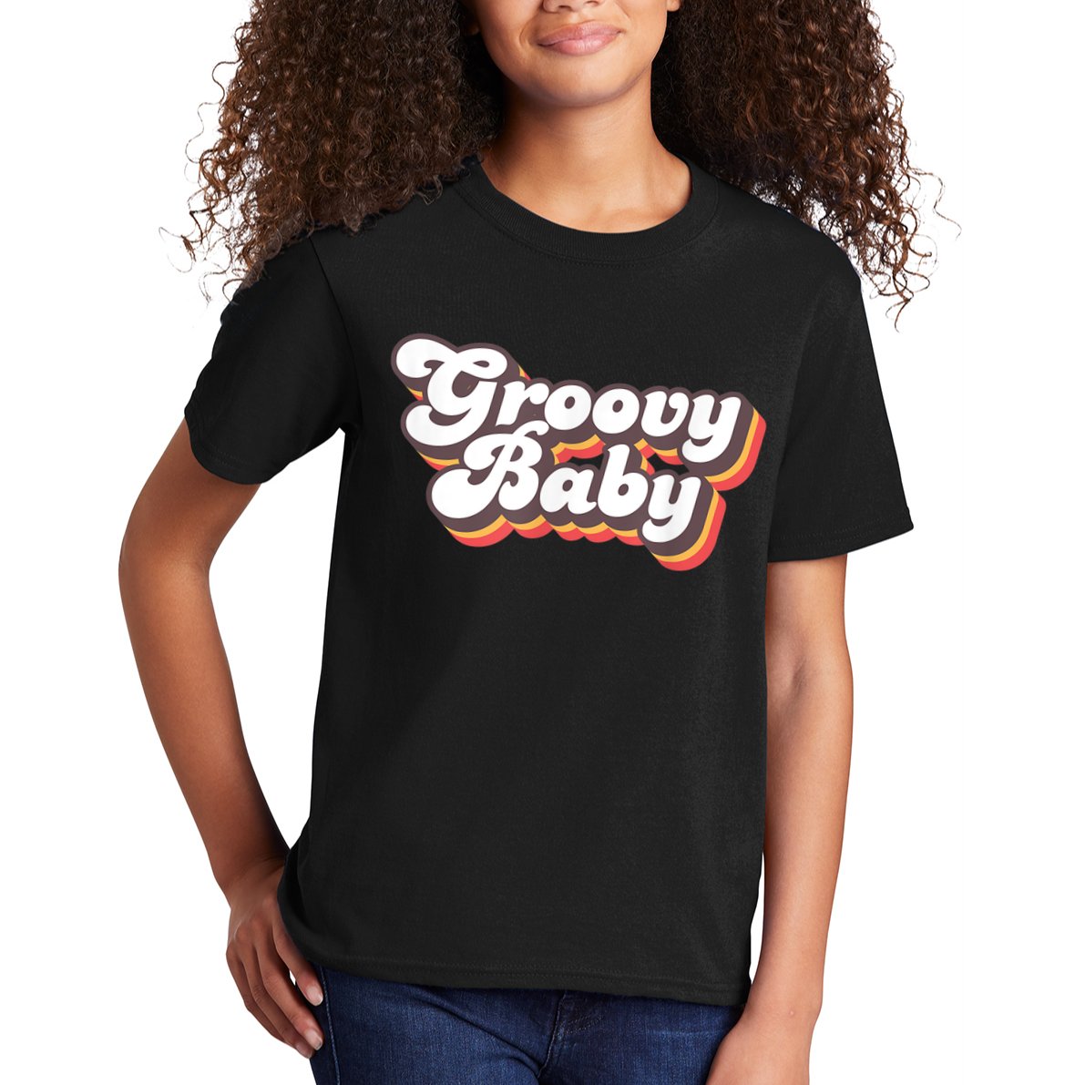 Retro Seventies Style Groovy Baby 70s Fancy Dress Kids T-Shirt
