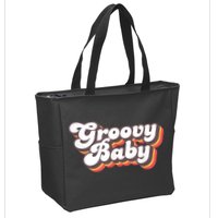 Retro Seventies Style Groovy Baby 70s Fancy Dress Zip Tote Bag