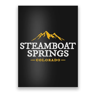 Retro Steamboat Springs Souvenir Mountain Colorado Poster