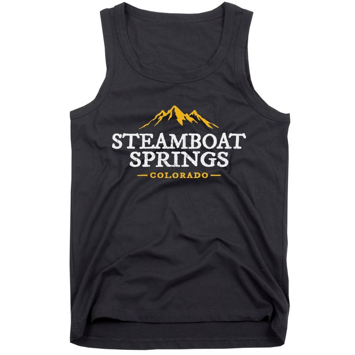 Retro Steamboat Springs Souvenir Mountain Colorado Tank Top