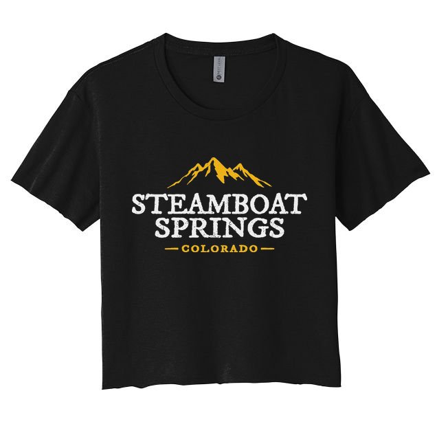 Retro Steamboat Springs Souvenir Mountain Colorado Crop Top