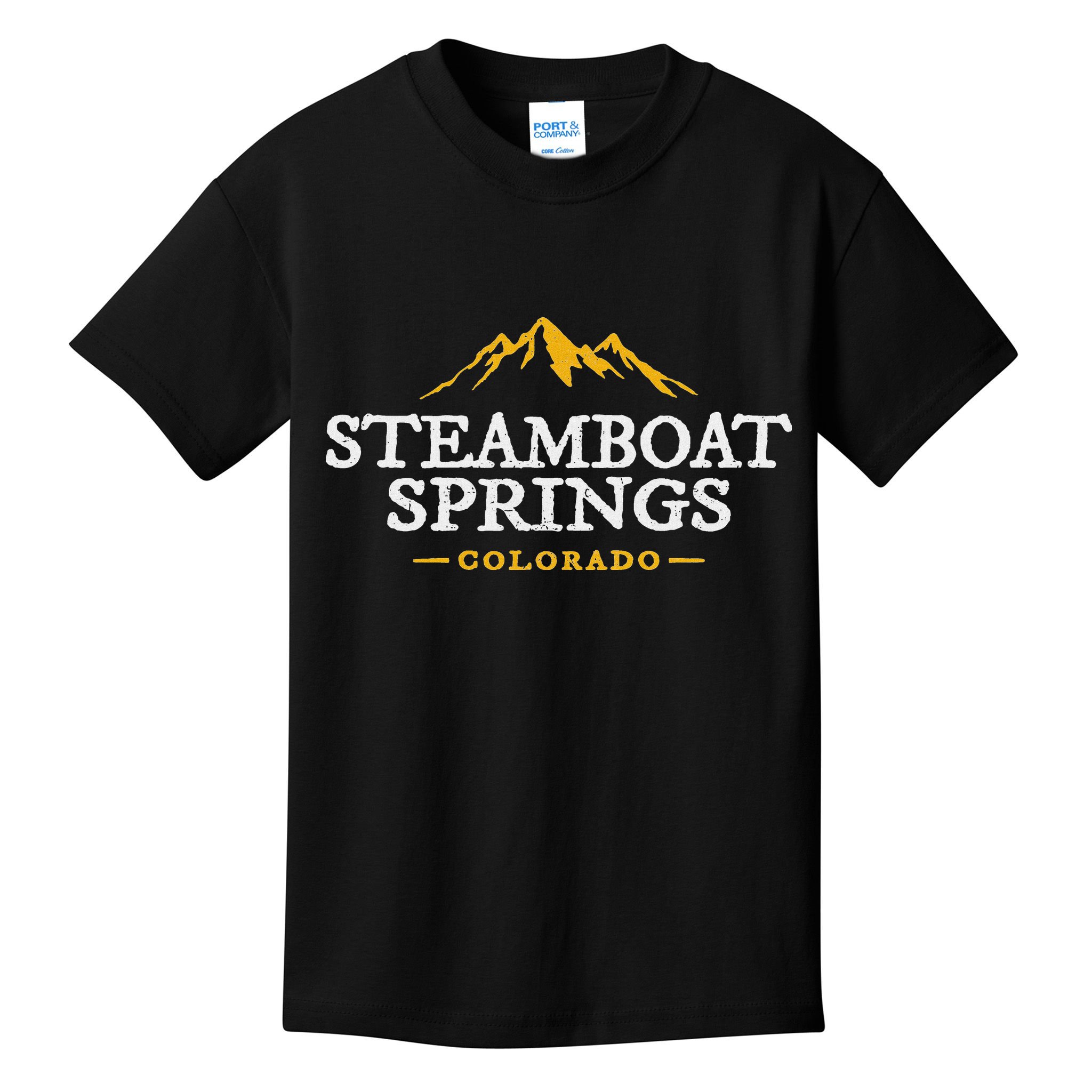 Retro Steamboat Springs Souvenir Mountain Colorado Kids T-Shirt