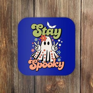 Retro Stay Spooky Ghost Print Meaningful Gift Coaster