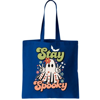 Retro Stay Spooky Ghost Print Meaningful Gift Tote Bag