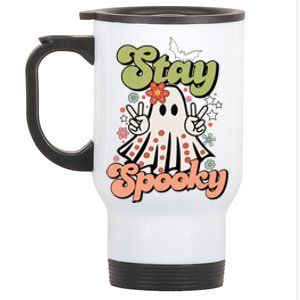 Retro Stay Spooky Ghost Print Meaningful Gift Stainless Steel Travel Mug