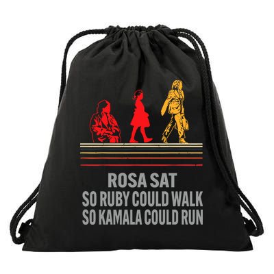 Rosa Sat So Ruby Could Walk So Kamala Could Run Drawstring Bag