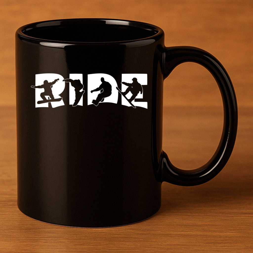 Ride Snowboard Snowboarder Gift Christmas Snowboarding Gift 11oz C Handle Ceramic Mug