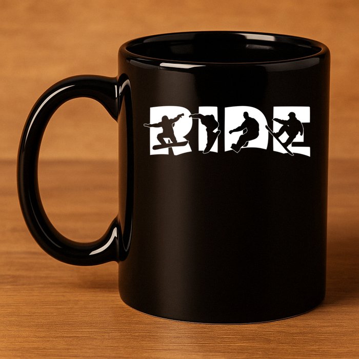 Ride Snowboard Snowboarder Gift Christmas Snowboarding Gift 11oz C Handle Ceramic Mug