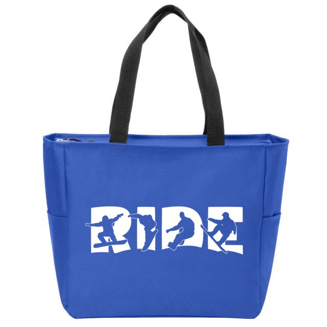 Ride Snowboard Snowboarder Gift Christmas Snowboarding Gift Zip Tote Bag