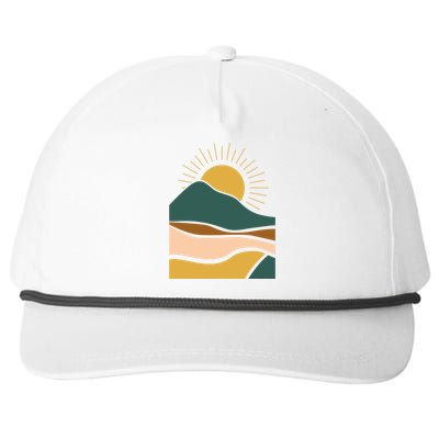 Retro Sunset Summer Graphic Design Snapback Five-Panel Rope Hat