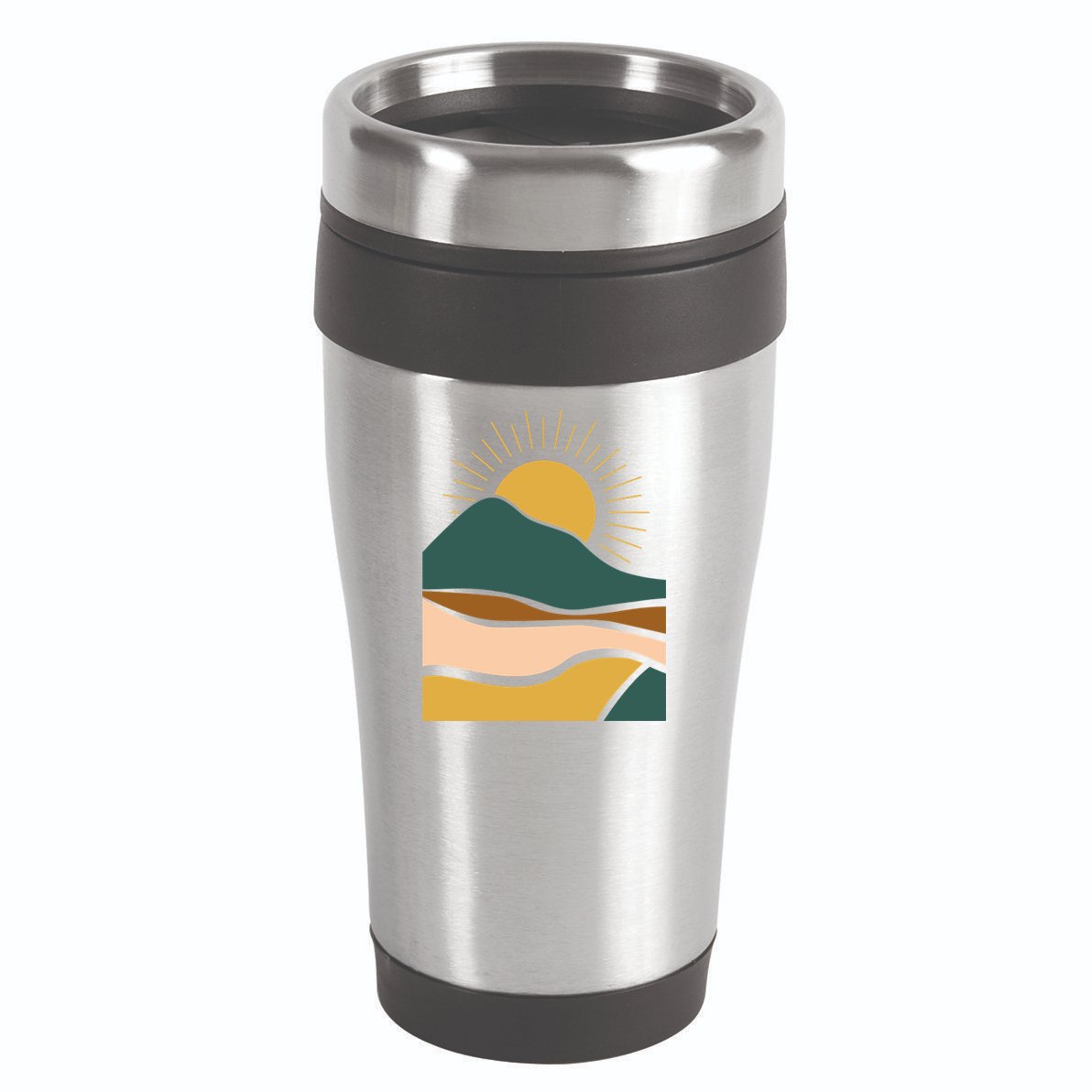 Retro Sunset Summer Graphic Design 16oz Travel Tumbler