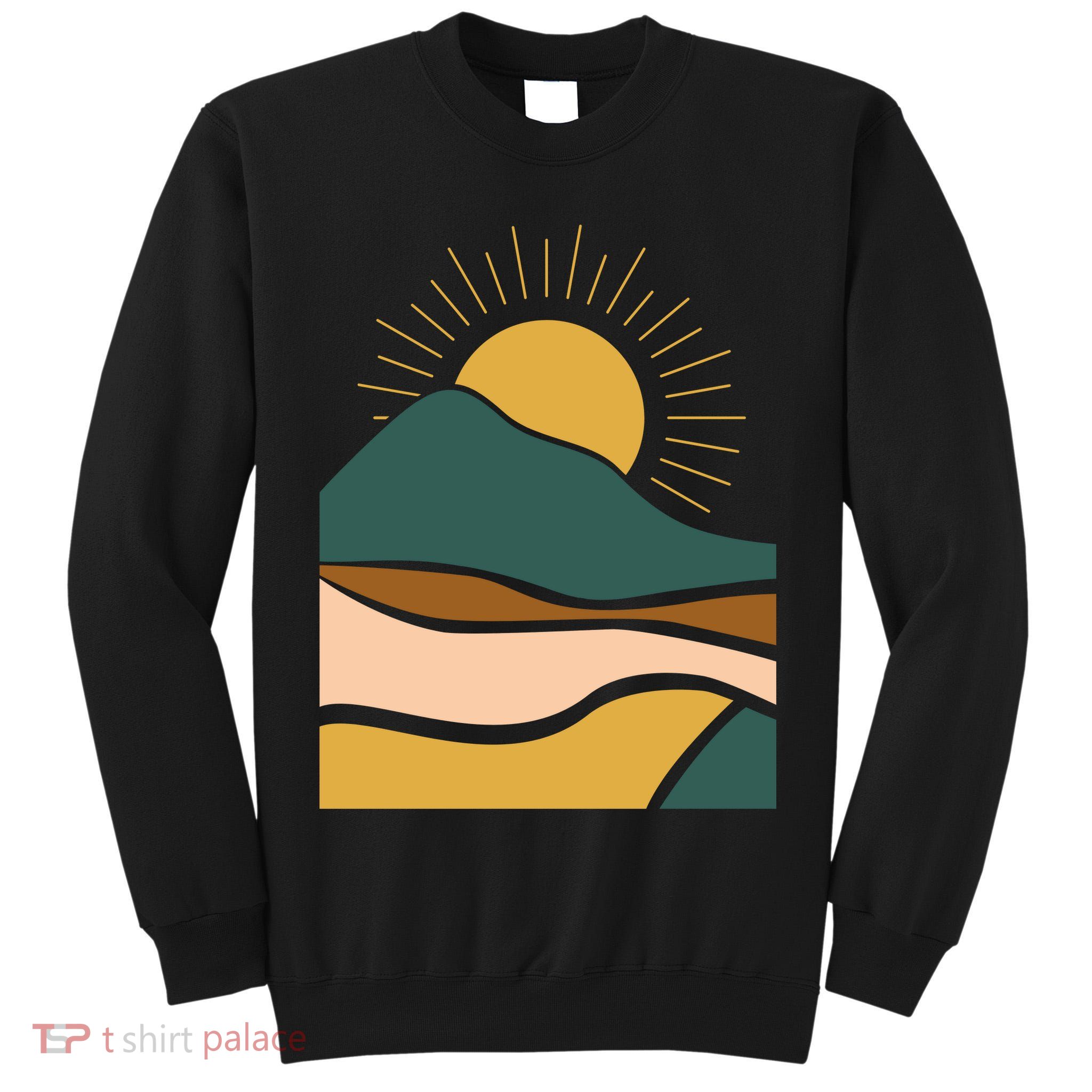 Retro Sunset Summer Graphic Design Tall Sweatshirt