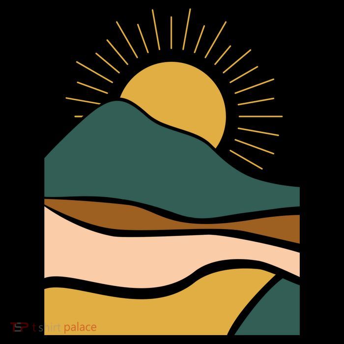 Retro Sunset Summer Graphic Design Sustainable Knit Beanie