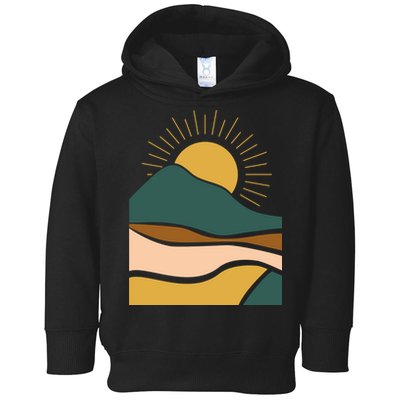 Retro Sunset Summer Graphic Design Toddler Hoodie