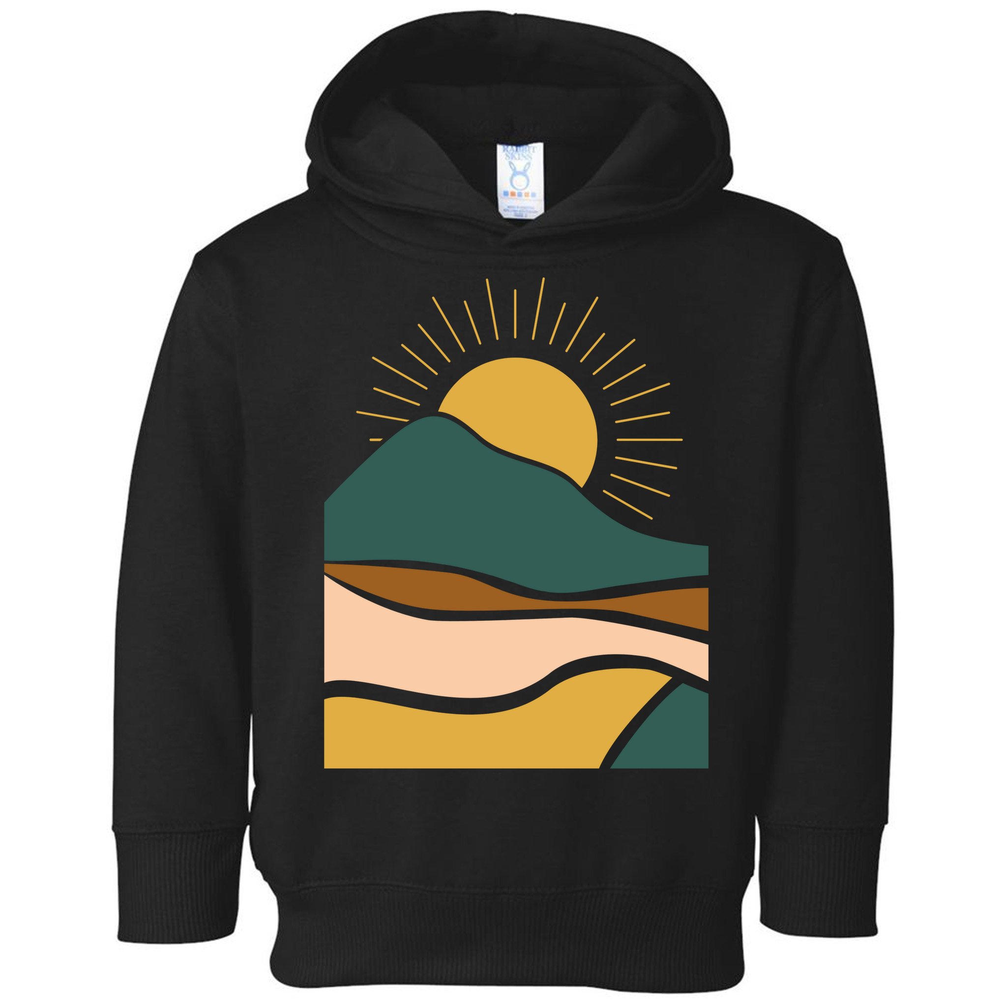 Retro Sunset Summer Graphic Design Toddler Hoodie
