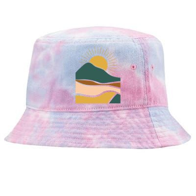 Retro Sunset Summer Graphic Design Tie-Dyed Bucket Hat