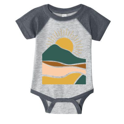 Retro Sunset Summer Graphic Design Infant Baby Jersey Bodysuit