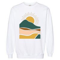 Retro Sunset Summer Graphic Design Garment-Dyed Sweatshirt