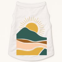 Retro Sunset Summer Graphic Design Doggie Tank