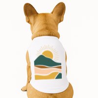 Retro Sunset Summer Graphic Design Doggie Tank