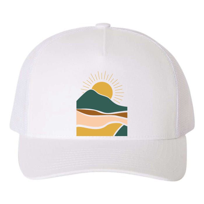 Retro Sunset Summer Graphic Design Yupoong Adult 5-Panel Trucker Hat