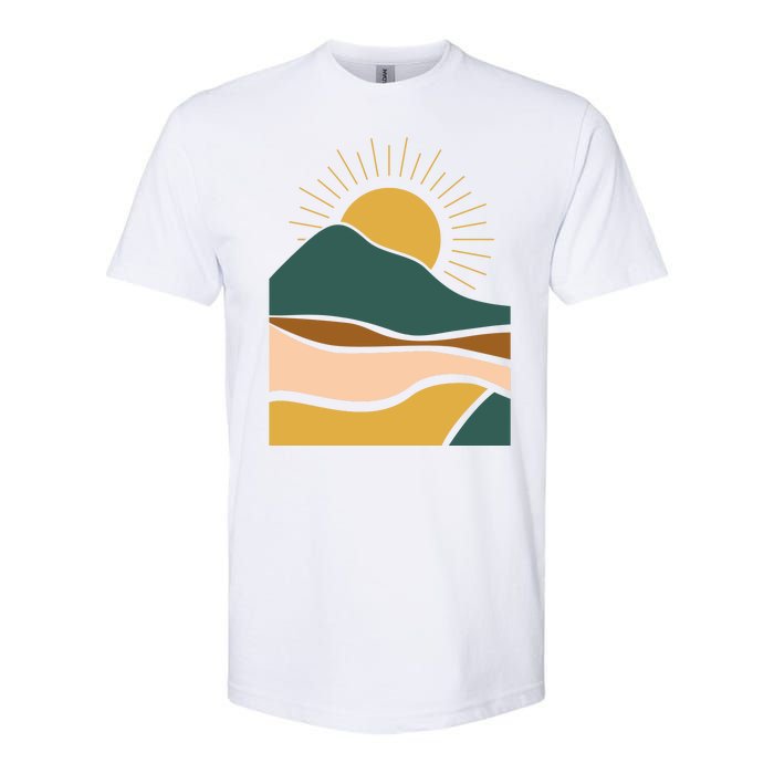 Retro Sunset Summer Graphic Design Softstyle CVC T-Shirt