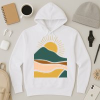 Retro Sunset Summer Graphic Design Hoodie